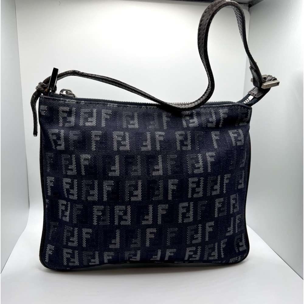 A Beautiful Vintage Fendi Denim Monogram Shoulder Bag in EUC..